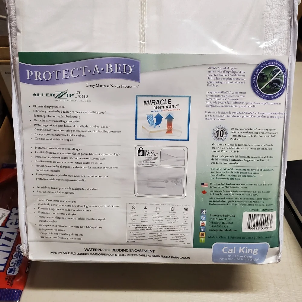 Protect a Bed Waterproof Matress or Box Spring Encasement w/Bug Lock Cal King